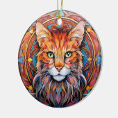 Cat Stained Glass Ceramic Tree Decoration セラミックオーナメント (左)