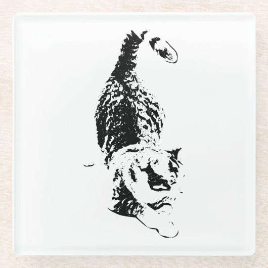 Cat Steps Through Fall Shadows ガラスコースター (正面)