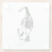 Cat Steps Through Fall Shadows ガラスコースター (裏面)