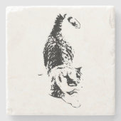 Cat Steps Through Fall Shadows ストーンコースター (正面)