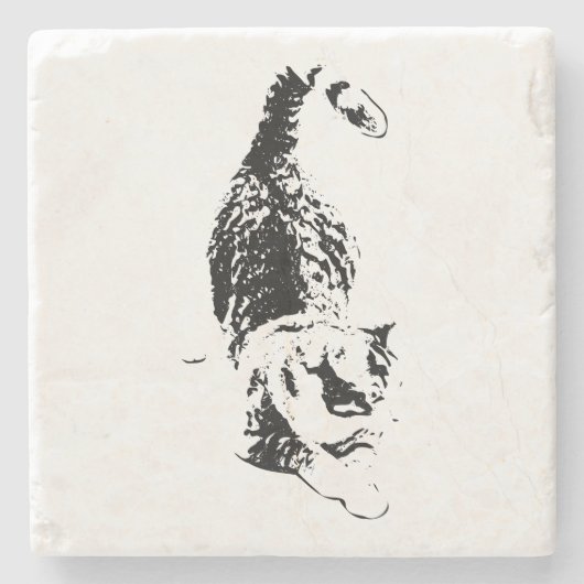 Cat Steps Through Fall Shadows ストーンコースター (正面)