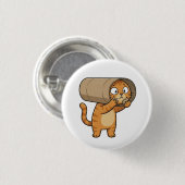 Cat Stuck in Toilet Paper Roll Button 缶バッジ (正面&裏面)