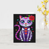 Cat Sugar Skull Cute Cat For Cat Lover Cat-m  カード (黄色い花)