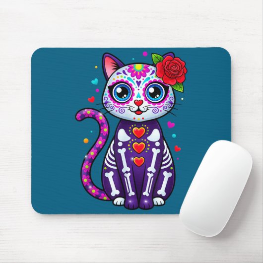 Cat Sugar Skull Cute Cat For Cat Lover Cat-m  マウスパッド (マウス)