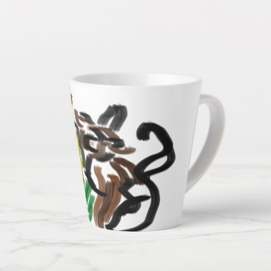 Cat sunflowers  カフェラテマグ (右アングル)