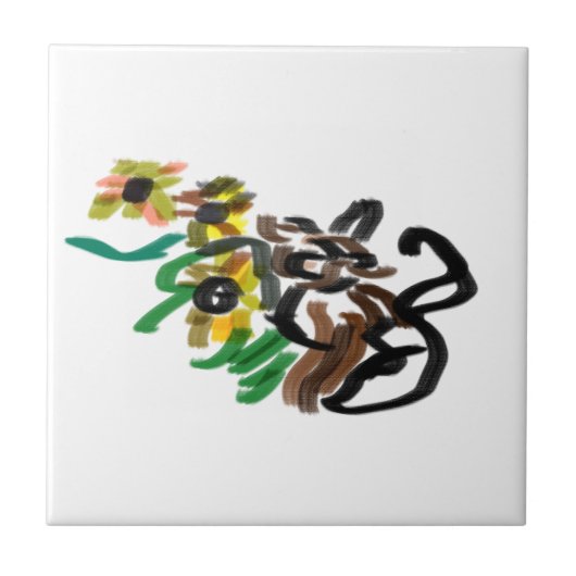 Cat sunflowers タイル (正面)
