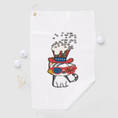 Cat Sunglasses Usa Flag ゴルフタオル (インサイチュ)