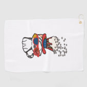 Cat Sunglasses Usa Flag ゴルフタオル (横)