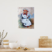 Cat Surprised by a Spider, Louis Wain ポスター (キッチン)