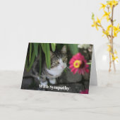 Cat Sympathy Card Personalized Pet Memorial  カード (黄色い花)
