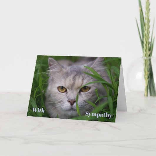 Cat Sympathy Card Personalized Pet Memorial カード (正面)