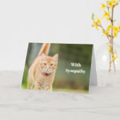 Cat Sympathy Card Personalized Pet Memorial  カード (黄色い花)