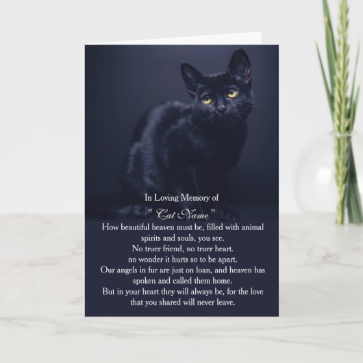 Cat Sympathy Card Personalized photo Pet Memorial カード (正面)