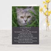 Cat Sympathy Card Personalized photo Pet Memorial カード (黄色い花)