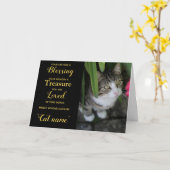 Cat Sympathy Card Personalized photo Pet Memorial カード (黄色い花)