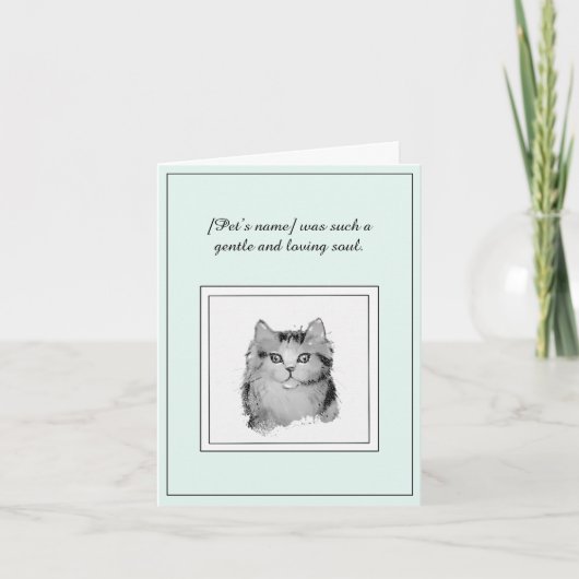Cat Sympathy Folded Greeting Card カード (正面)