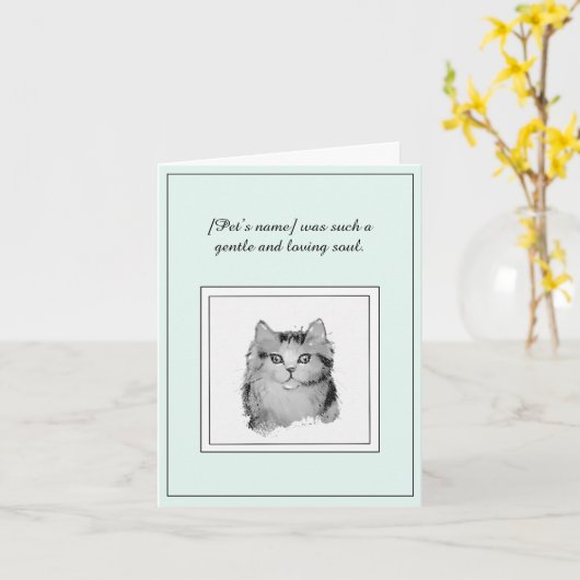 Cat Sympathy Folded Greeting Card カード (黄色い花)