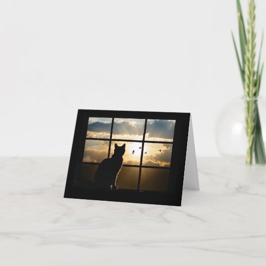 Cat Sympathy Loss of Cat with Beautiful Silhouette カード (正面)