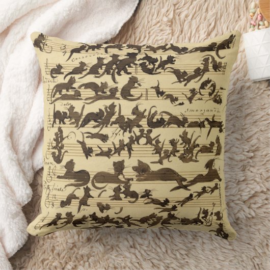 Cat Symphony, 1868 by Moritz von Schwind クッション (ブランケット)
