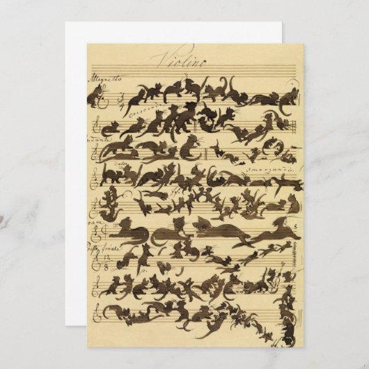 Cat Symphony by Moritz von Schwind サンキューカード (正面/裏面)