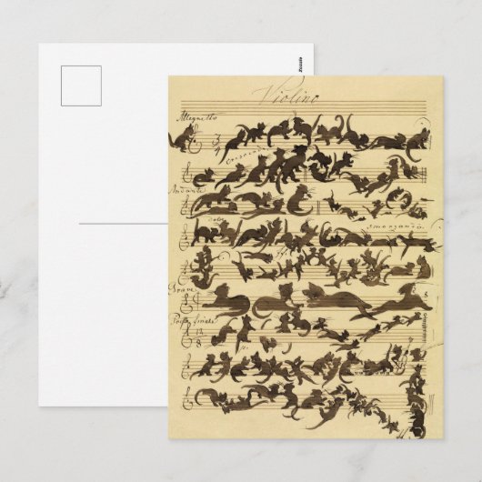 Cat Symphony by Moritz von Schwind シーズンポストカード (正面/裏面)