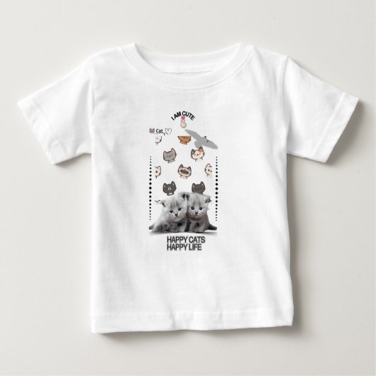 Cat T-Shirt | Funny Kitty cute Style ベビーTシャツ (正面)