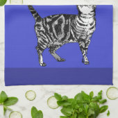 Cat Tabby Pastel Cats Womens Navy Blue キッチンタオル (折り畳み)