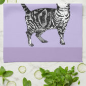 Cat Tabby Pastel Cats Womens Pastel Purple キッチンタオル (折り畳み)