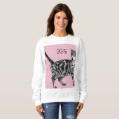 Cat Tabby Pastel Cats Womens Rose Pink Pets スウェットシャツ (正面フル)
