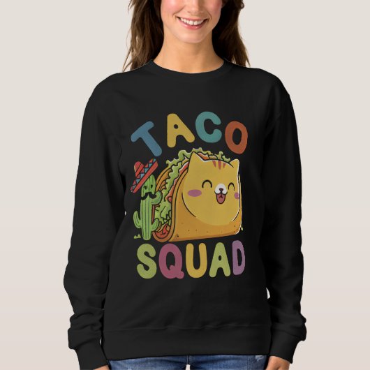 Cat Taco Squad Cinco De Mayo Mexican Party Fiesta  スウェットシャツ (正面)
