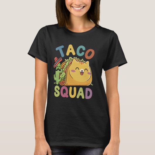 Cat Taco Squad Cinco De Mayo Mexican Party Fiesta  Tシャツ (正面)