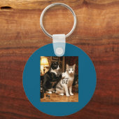 Cat Tattoo Artist 67 Six Seven Seis Siete Brain Ro キーホルダー (正面)