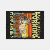 Cat Tech Engineer Suprt Humor Tech Computer It Guy フリースブランケット (正面(横))