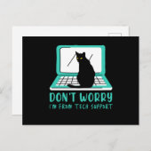 Cat Tech Support Computer Kitten Helpdesk IT Gift ポストカード (正面/裏面)