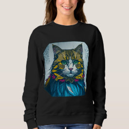 Cat That Ate The Canary Feathers | Wearable Art スウェットシャツ