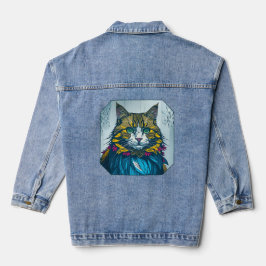 Cat That Ate The Canary Feathers | Wearable Art デニムジャケット