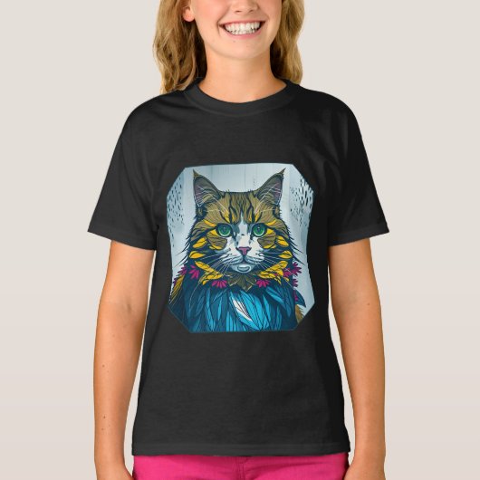 Cat That Ate The Canary Feathers | Wearable Art Tシャツ (正面)