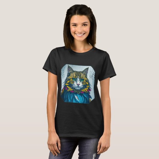 Cat That Ate The Canary Feathers | Wearable Art Tシャツ (正面フル)