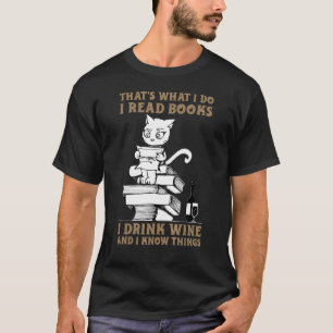 Cat Thatu2019sワインを飲む読本を書くこと Tシャツ