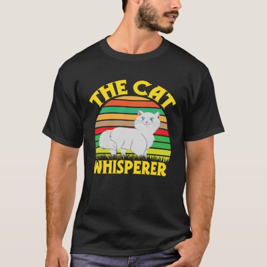 Cat  The cat whisperer cat meow Tシャツ (正面)