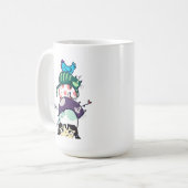 Cat Tower Life Cute Cat Stack Art コーヒーマグカップ (正面左)