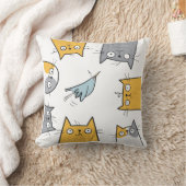 Cat Trap Funny Cute Chaos Cat Art クッション (ブランケット)