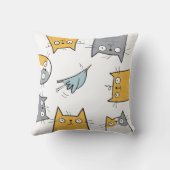 Cat Trap Funny Cute Chaos Cat Art クッション (裏面)