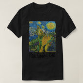 Cat Tshirt, Starry Night Cat, Womens Cat , Van Gog Tシャツ (デザイン正面)