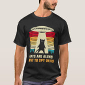 Cat UFO Alien Abduction  Cats are Aliens UAP Tシャツ (正面)