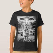 Cat Ufo Alien Abduction Funny Graphic Tees Men Wom Tシャツ (正面)