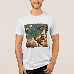 Cat UFO Selfie:ヴィンテージ侵入(メンズTシャツ) トライブレンドTシャツ