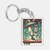 Cat UFO Selfie:ヴィンテージ侵入#02 キーホルダー (正面左)