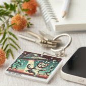 Cat UFO Selfie:ヴィンテージ侵入#02 キーホルダー (正面右)