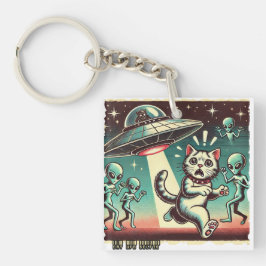 Cat UFO Selfie:ヴィンテージ侵入#02 キーホルダー